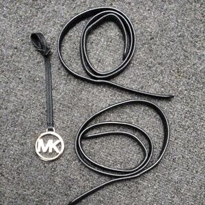 MICHAEL Michael Kors Black Cross-grain Leather Replacement Straps with MK Charm